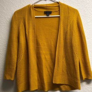 Mustard yellow short sleeve cardigan